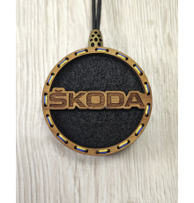 Car air freshener with the logo "Skoda"