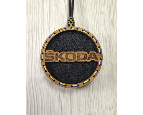 Car air freshener with the logo "Skoda"