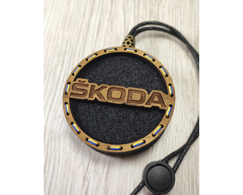 Car air freshener with the logo "Skoda"