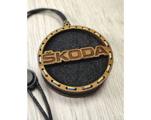 Car air freshener with the logo "Skoda"